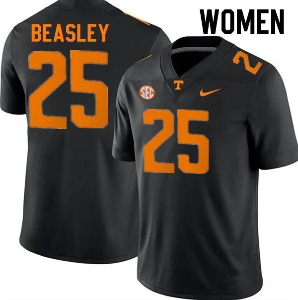 Women #25 Kaleb Beasley Tennessee Volunteers College Football Jerseys Stitched-Black